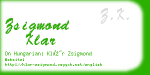 zsigmond klar business card